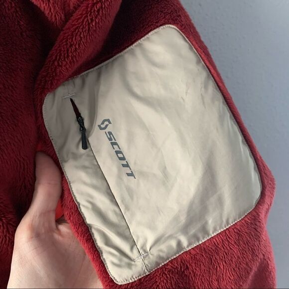 SCOTT Maroon Fleece Colorblock Jacket - Picture 2 of 8